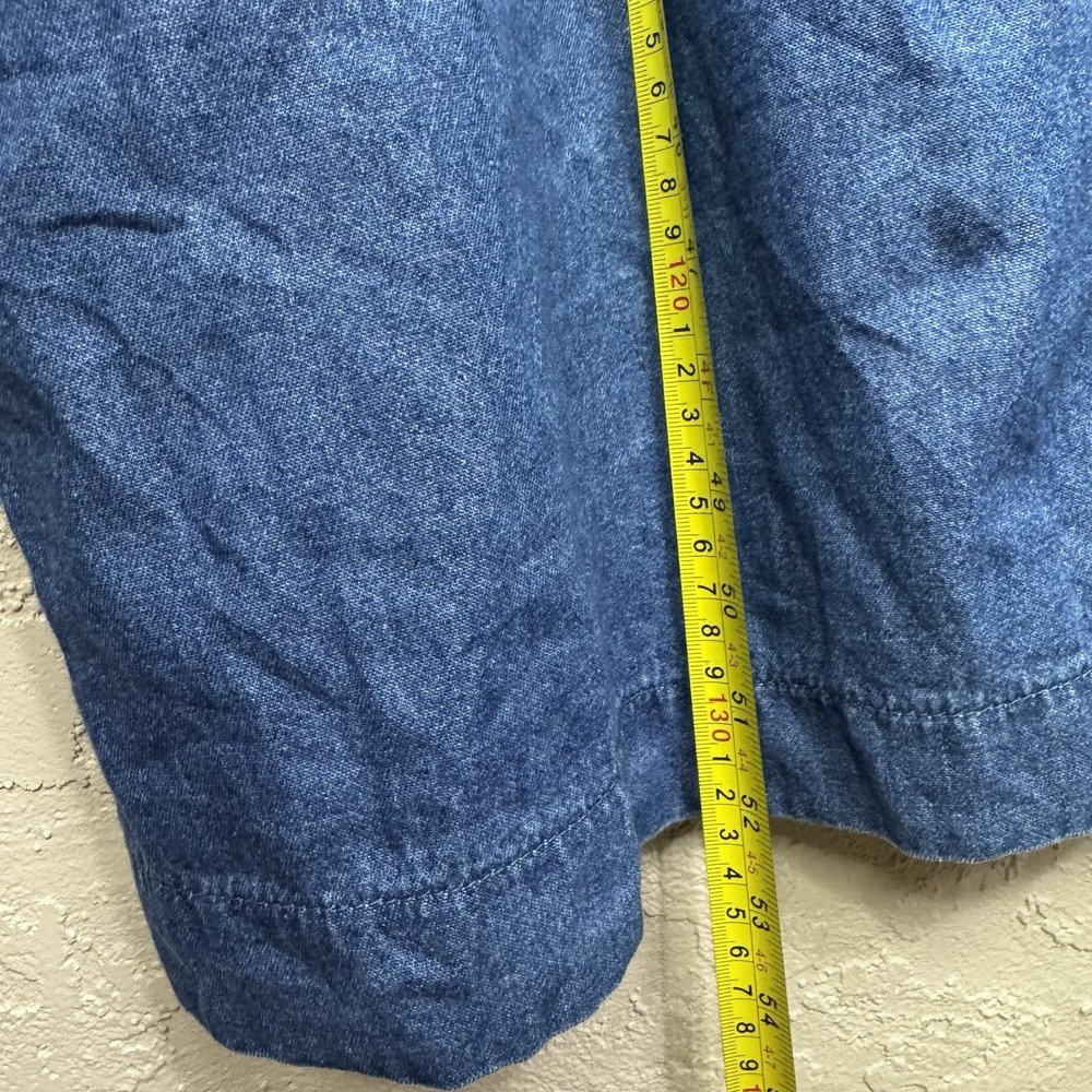 VTG Denim Midi Shirt Dress Womens 18 Long Sleeve Buttons Modest Prairie Cottage - Picture 5 of 14
